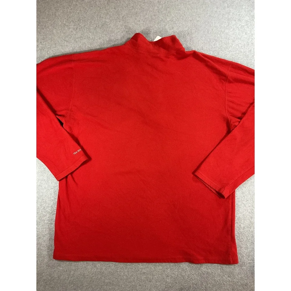 The North Face TKA 100 Fleece Pullover Mens XL Red Quarter Zip Mock Neck j188